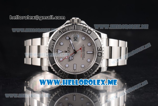 Rolex Yacht-Master 40 Swiss ETA 2836 Automatic Stainless Steel Case/Bracelet with Grey Dial and Dot Markers - Click Image to Close